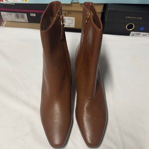 Ralph Lauren Tan Leather Ankle Booties